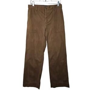 Banana Republic Brushed Cotton Pant Womens 32x30 Brown Wide Leg Mid Rise Y2K